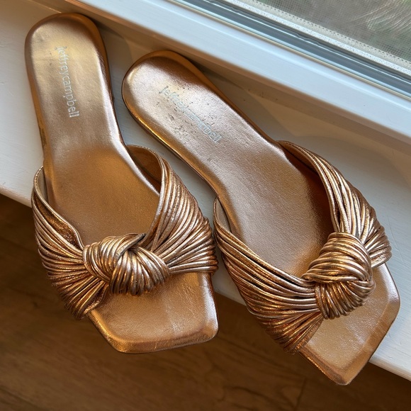 Jeffrey Campbell Rose Gold Knaughty Flat Sandals - Picture 1 of 5